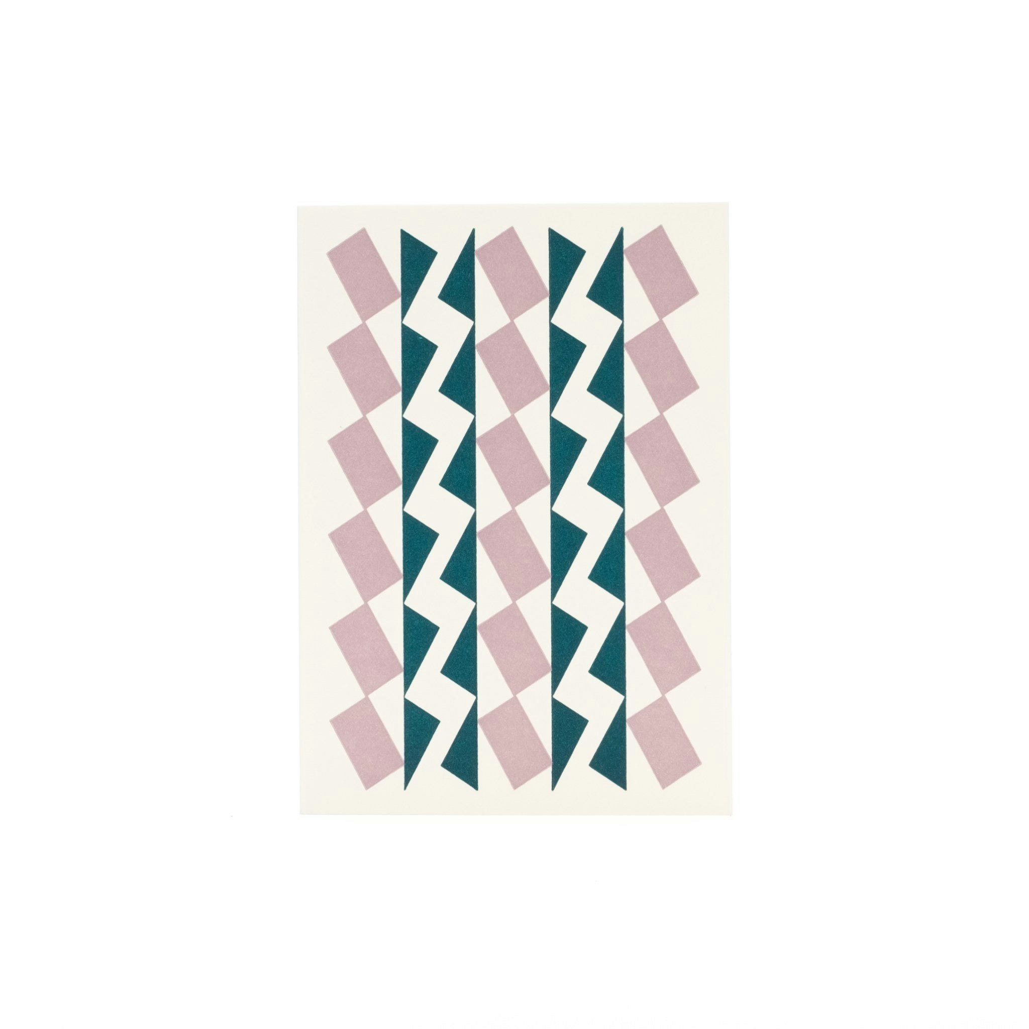 Dancers Letterpress Card - Green and Mauve by Esme Winter