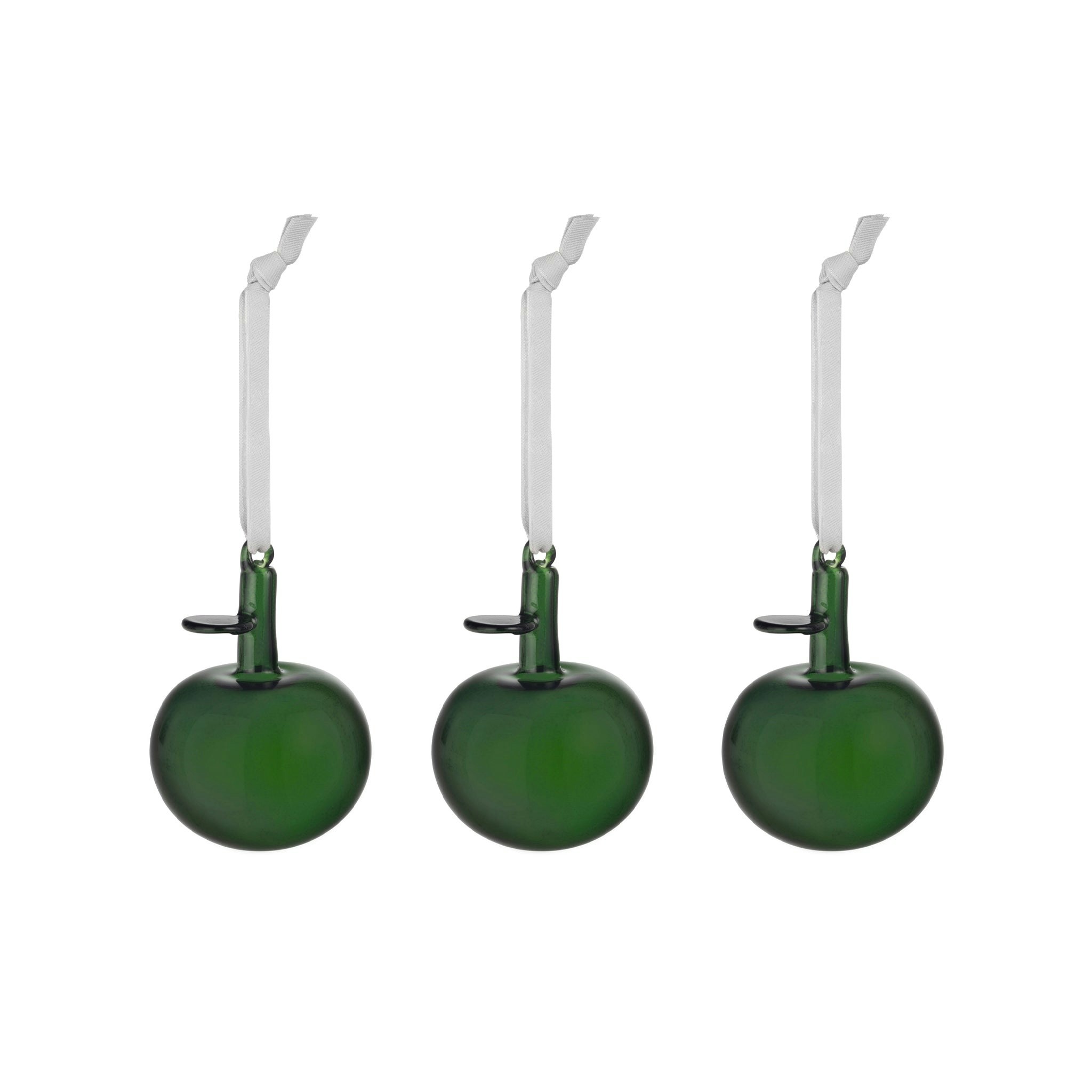 Glass Apple Ornaments Set of 3 by Iittala