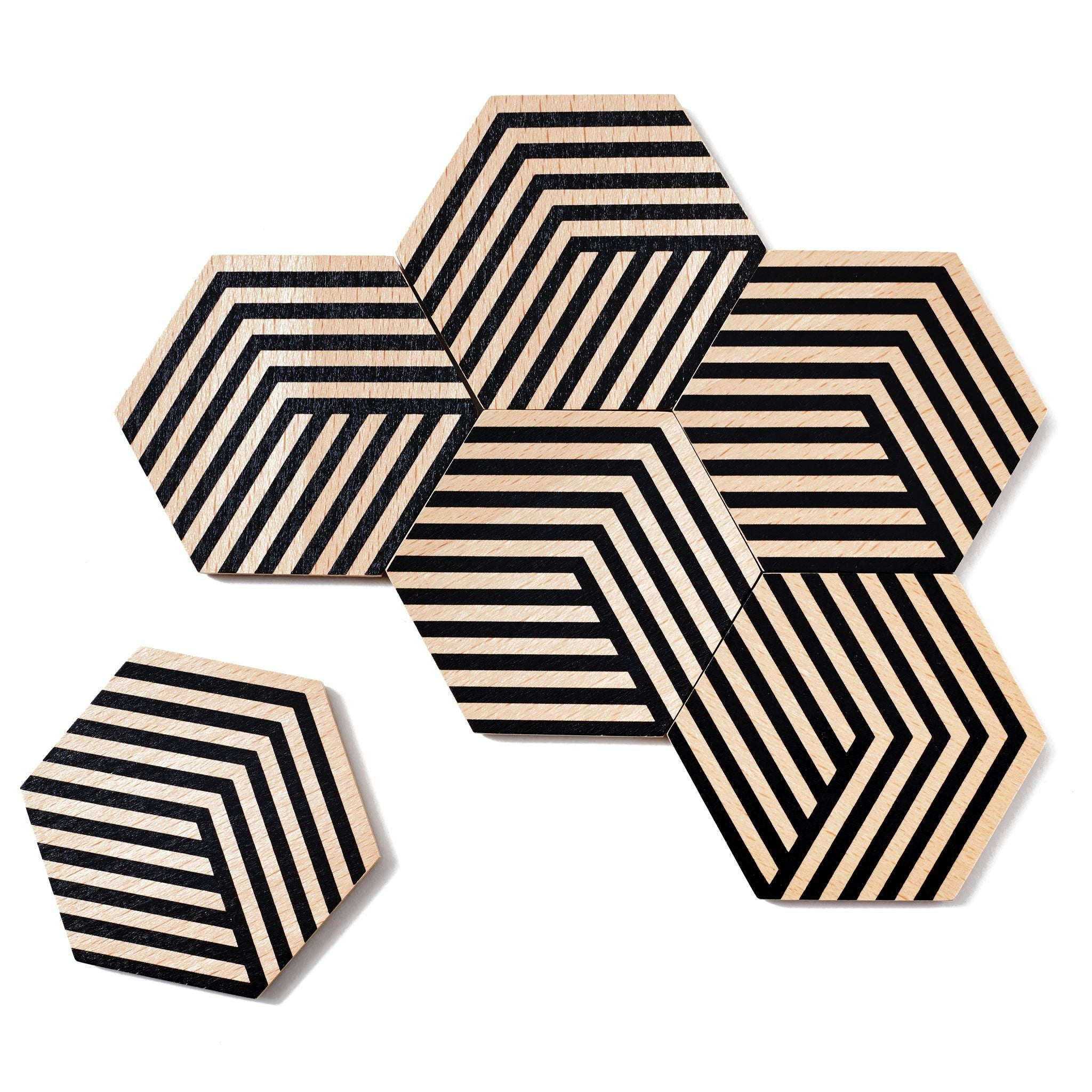 Optic Black Table Tiles by Areaware