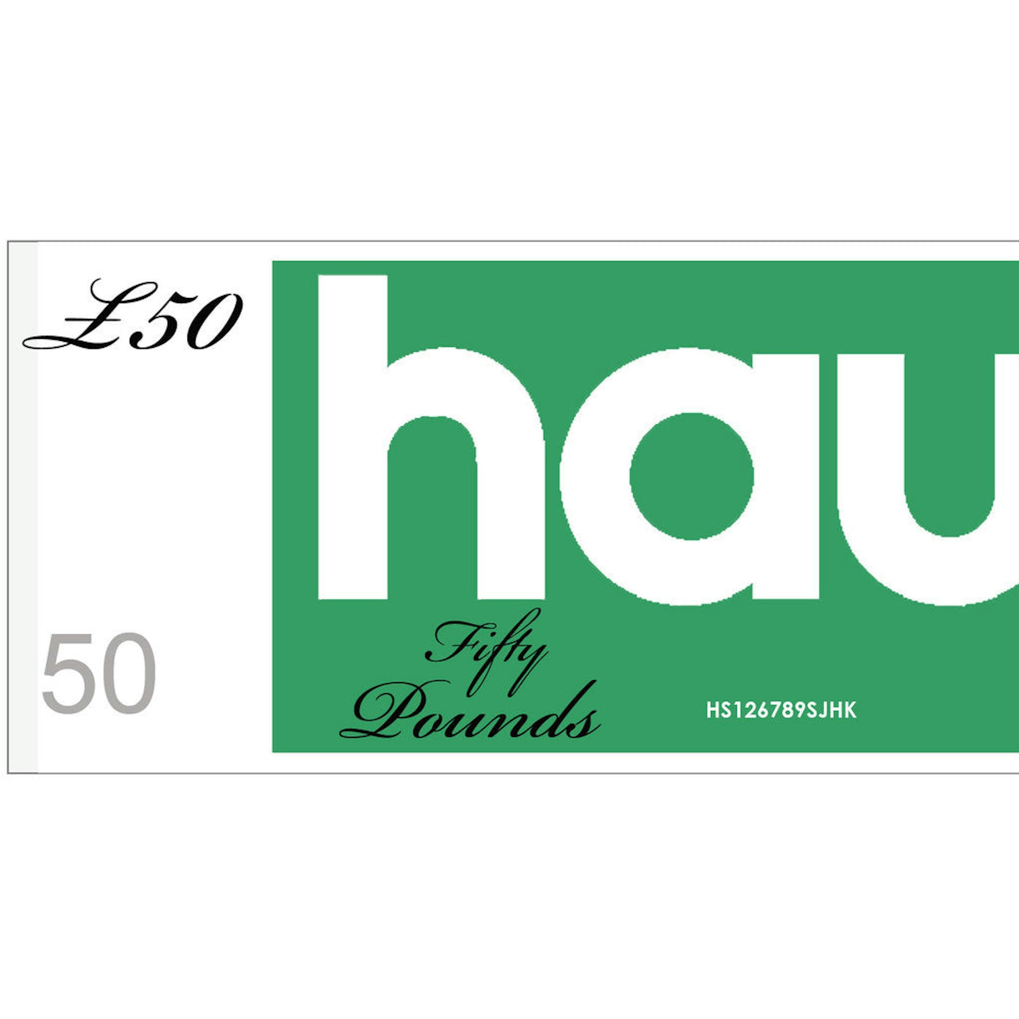 HAUS GIFT VOUCHER - VALUE £50 - for Christopher and Stephen