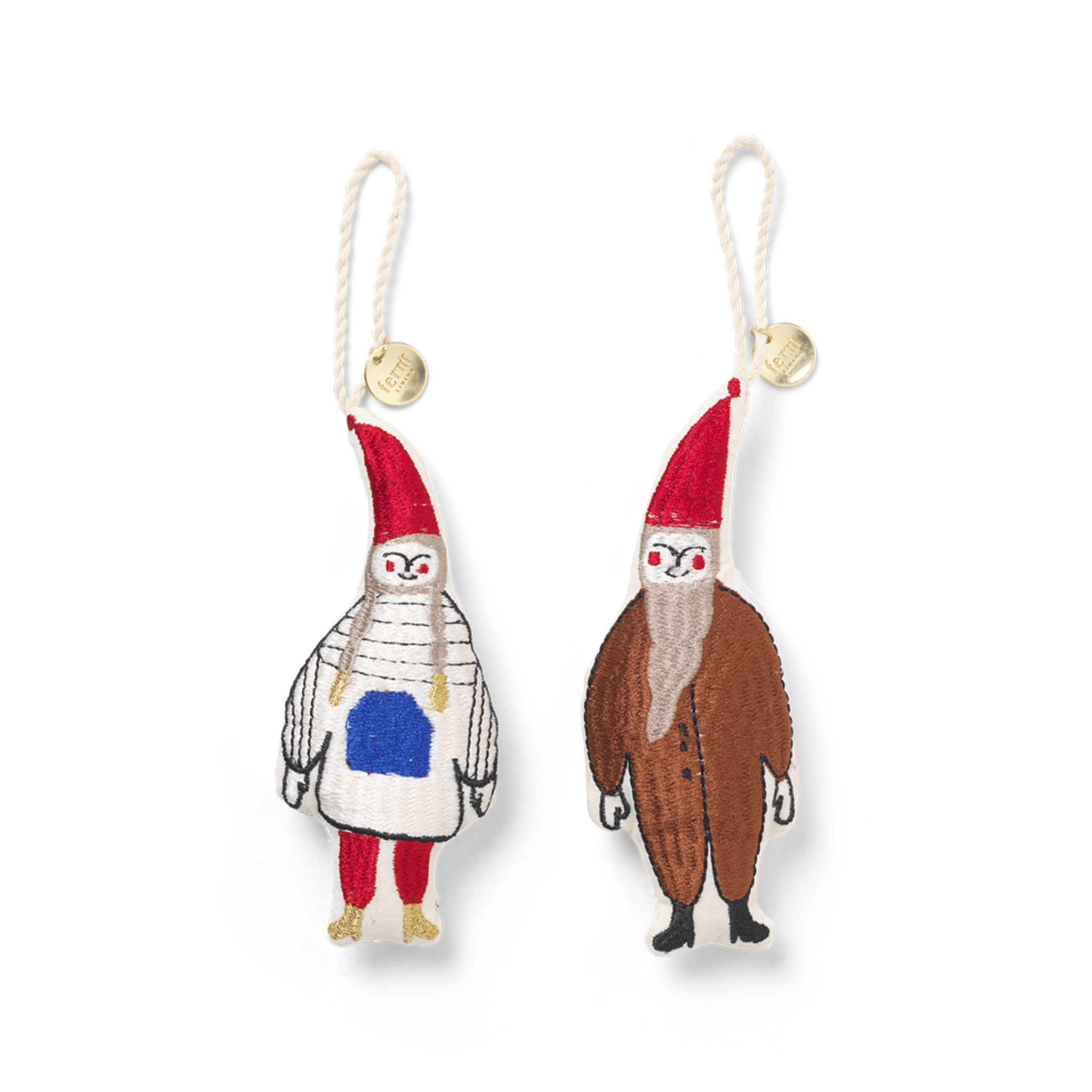 Elf Pair Ornaments - Brown by Ferm Living