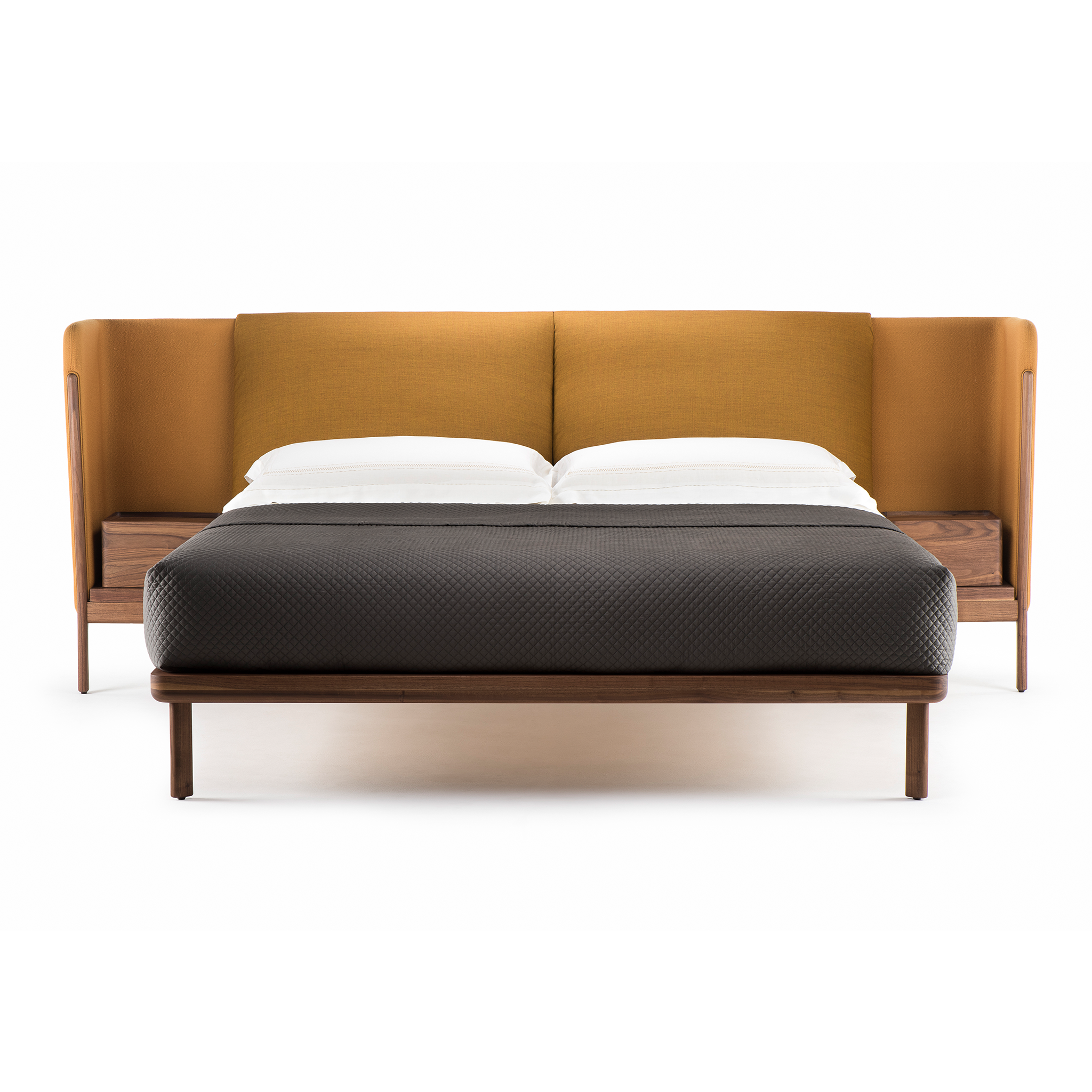 Dubois Bed Low Headboard with Tables by Luca Nichetto