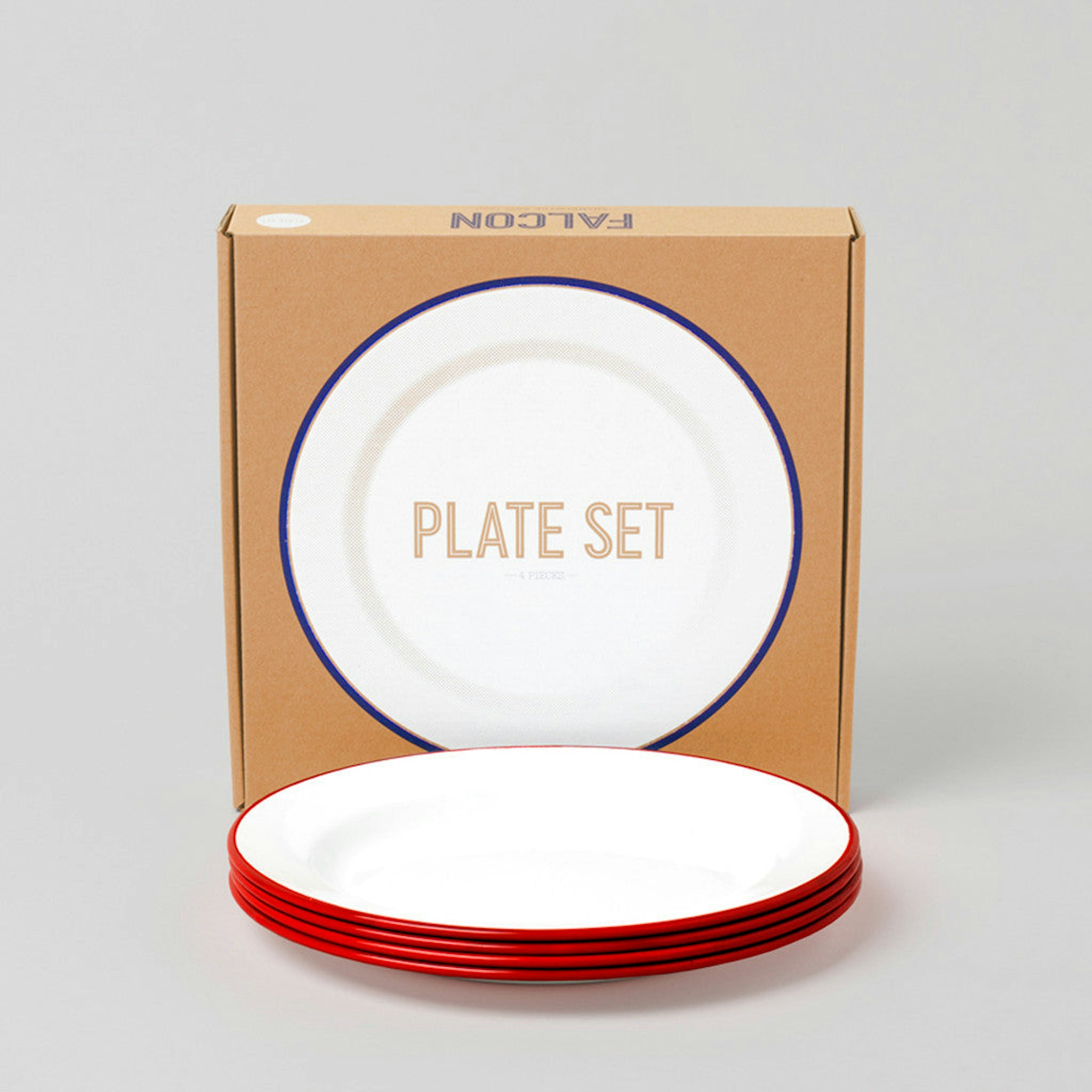 Plate set by Falcon Enamelware