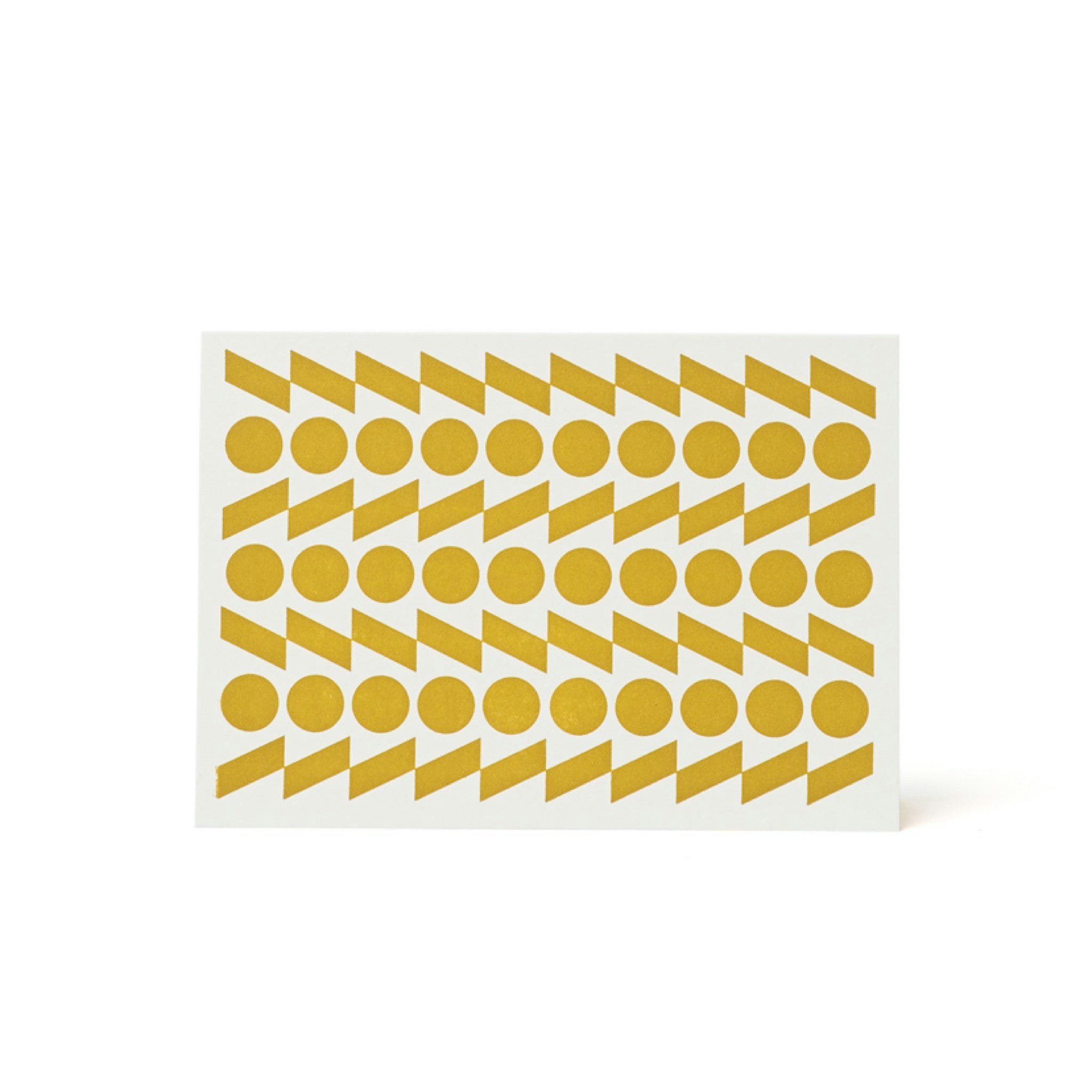 Rythym Letterpress Card - Yellow Ochre by Esme Winter