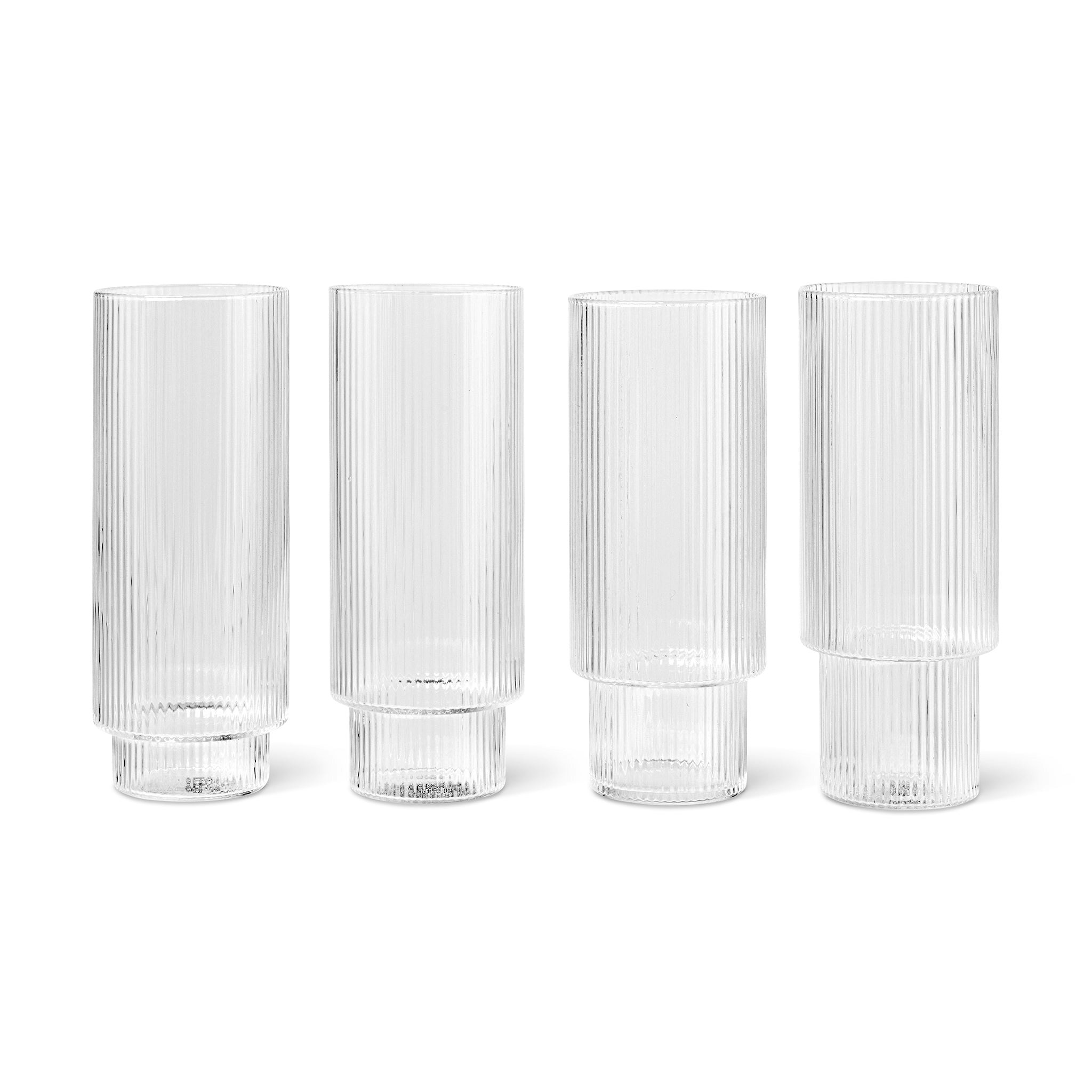 Ripple Long Drink Glasses - Set of 4 By Ferm Living